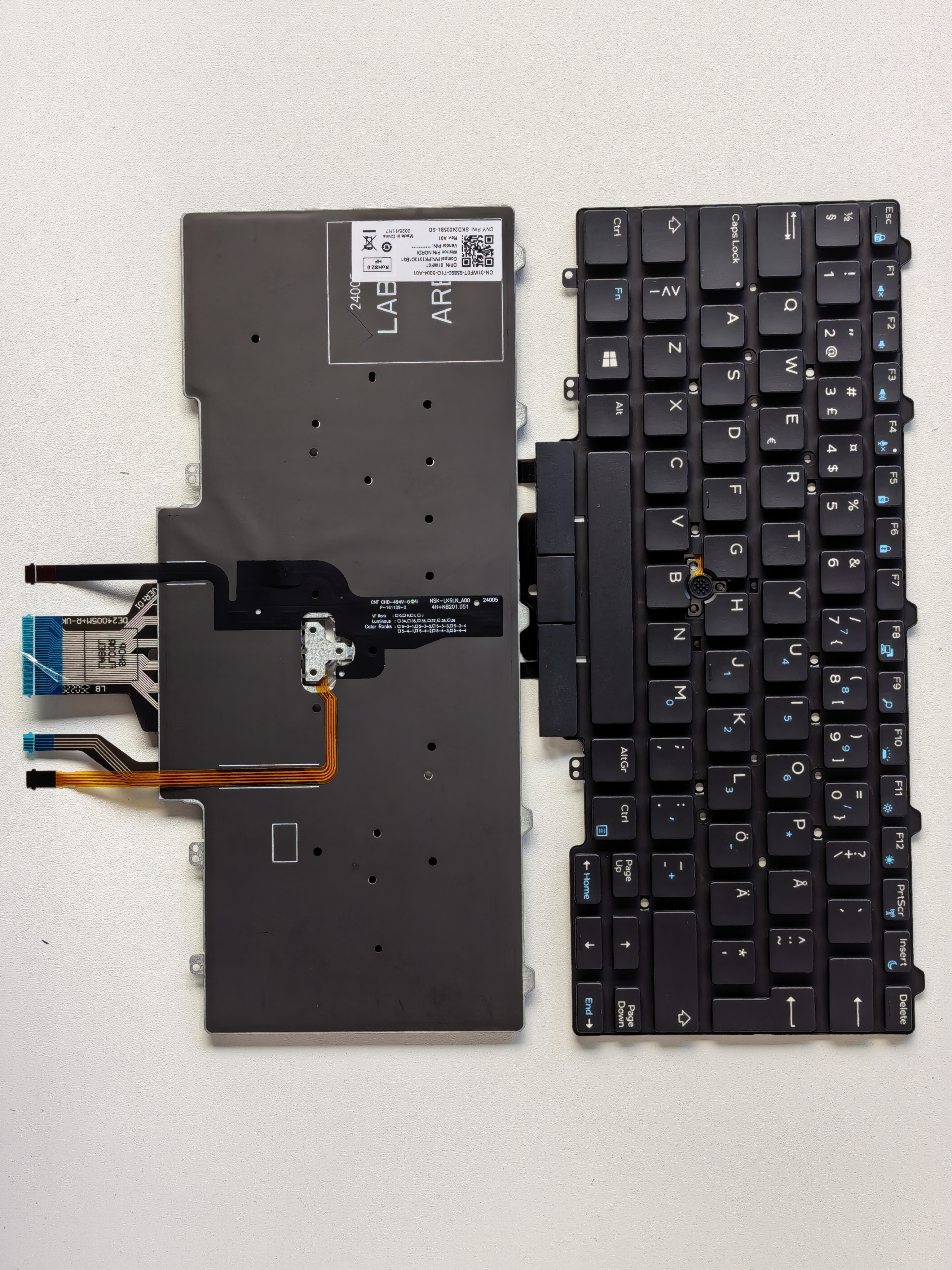 Picture of New Replacement Laptop Keyboard For DELL E5450 BLACK With Point Backlit (OEM) Other Language Layout